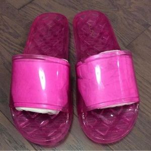 Aldo Acussi hot pink jelly slip on sandals 9